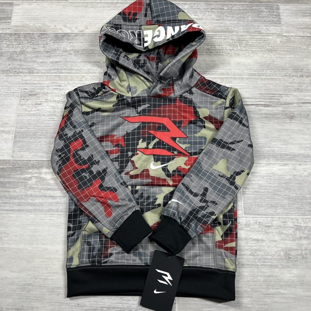 Nike 3Brand Boys Size 3T Red Camouflage Combat Performance Pullover Hoodie NWT
